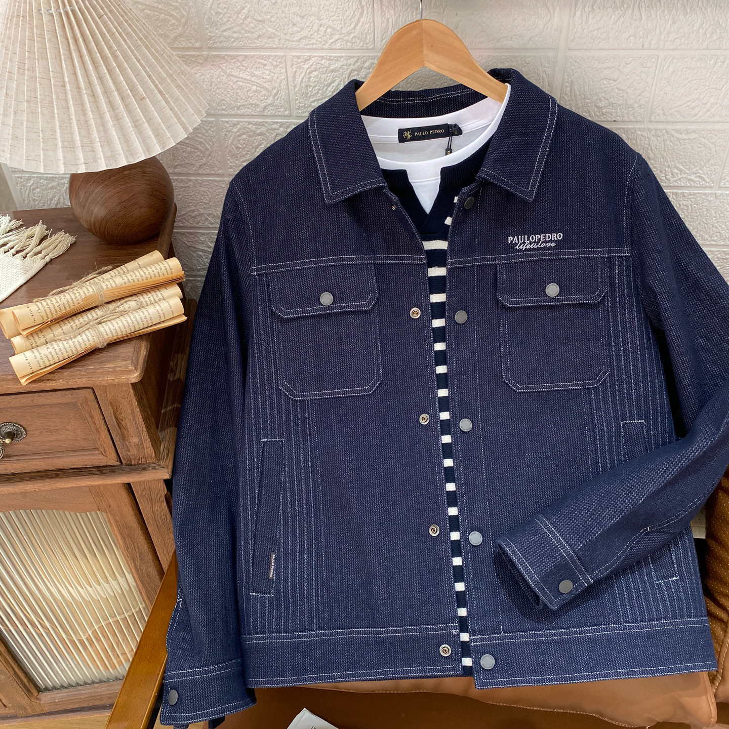 保罗彼得专柜正品男士翻领夹克 工装风大口袋 潮流时尚REECJ00320