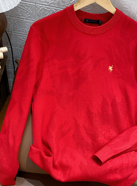 男式针织衫 圆领 本命新年红色 生日 保罗彼得商场同款HYDD65380