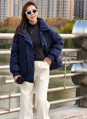 女士羽绒服保罗彼得专柜同款可脱卸围巾帽设计款简约WWEDR00371