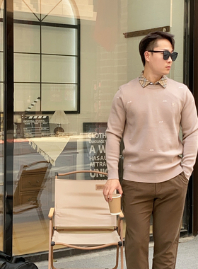 保罗彼得 新款 男士翻领假两件长袖针织衫商务休闲百搭MMDC48850