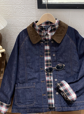 保罗彼得专柜正品女士翻领牛仔棉服短款宽松舒适保暖NIECU00130