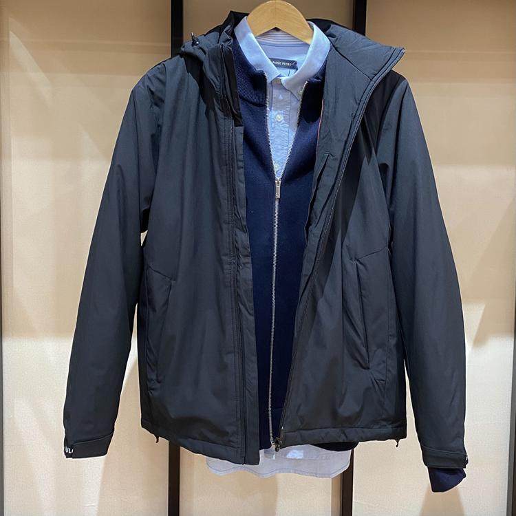保罗彼得 男士黑色棉夹克可拆卸帽NTDC76040内里加棉商务休闲百搭