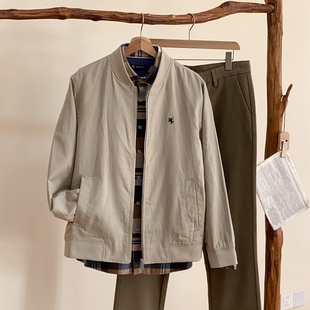 专柜同款 立领夹克棉麻透气 商务 休闲茄克保罗彼得YCFAJ00570 男式