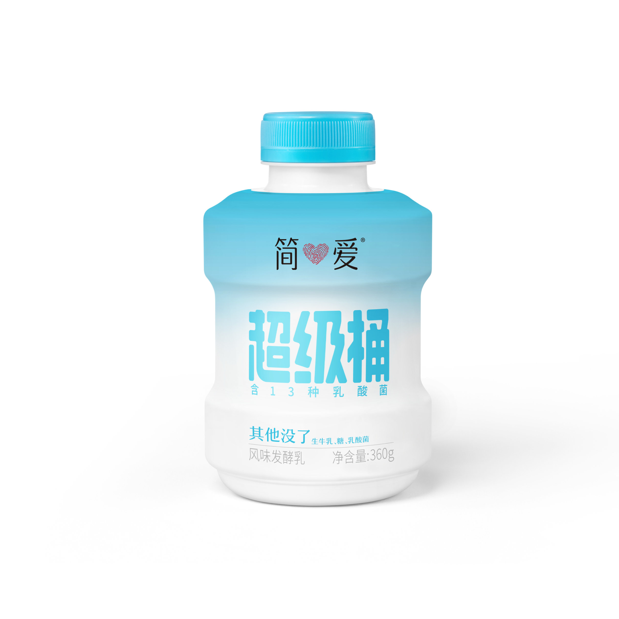 简爱超级桶原味酸奶含13种乳酸菌下午茶孕妇儿童酸奶360克