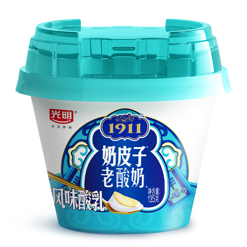 光明1911奶皮子老酸奶原味风味发酵乳135克杯装,咖啡/麦片/冲饮,低温酸奶,淘宝优惠券,粉丝福利购,淘宝优惠卷