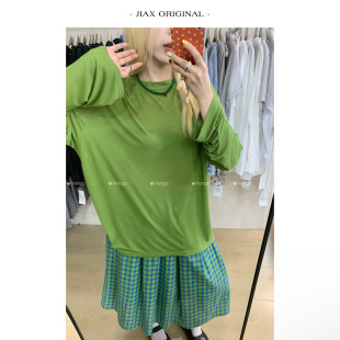 Vengo 春夏纯色简约圆领防晒t恤女ins韩版宽松休闲百搭薄款上衣