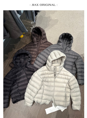 JVV 2025秋冬轻薄排骨连帽羽绒服女ins韩版宽松95白鸭绒保暖外套