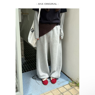 宽松阔腿束脚卫裤 UPONE2025秋冬韩系加绒加厚抽绳休闲裤 女ins韩版