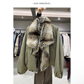R13 秋冬大毛领设计感夹棉外套女ins韩版 宽松高级感派克服棉服