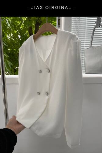 泡泡袖双排扣高级感小香风外套女