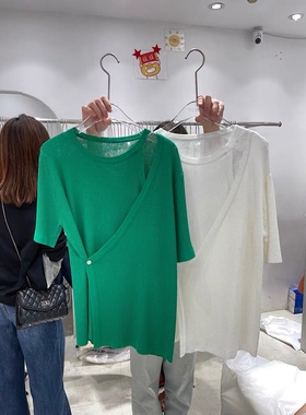 seve.7 特价不退不换 看好拍   不对称设计感腰部系扣针织