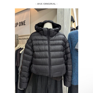 UPONE2025秋冬ins韩系排骨连帽羽绒服女高品质95白鸭绒面包服外套