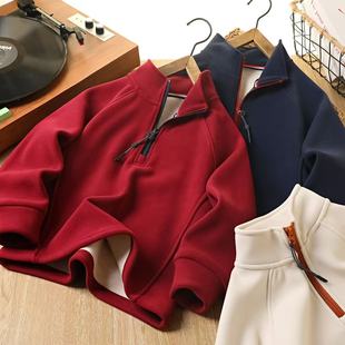 HB9968 糯米绒复合考拉绒半拉链卫衣