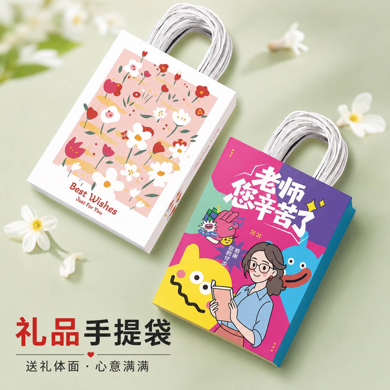 教师节礼品袋伴手礼开学包装袋图片