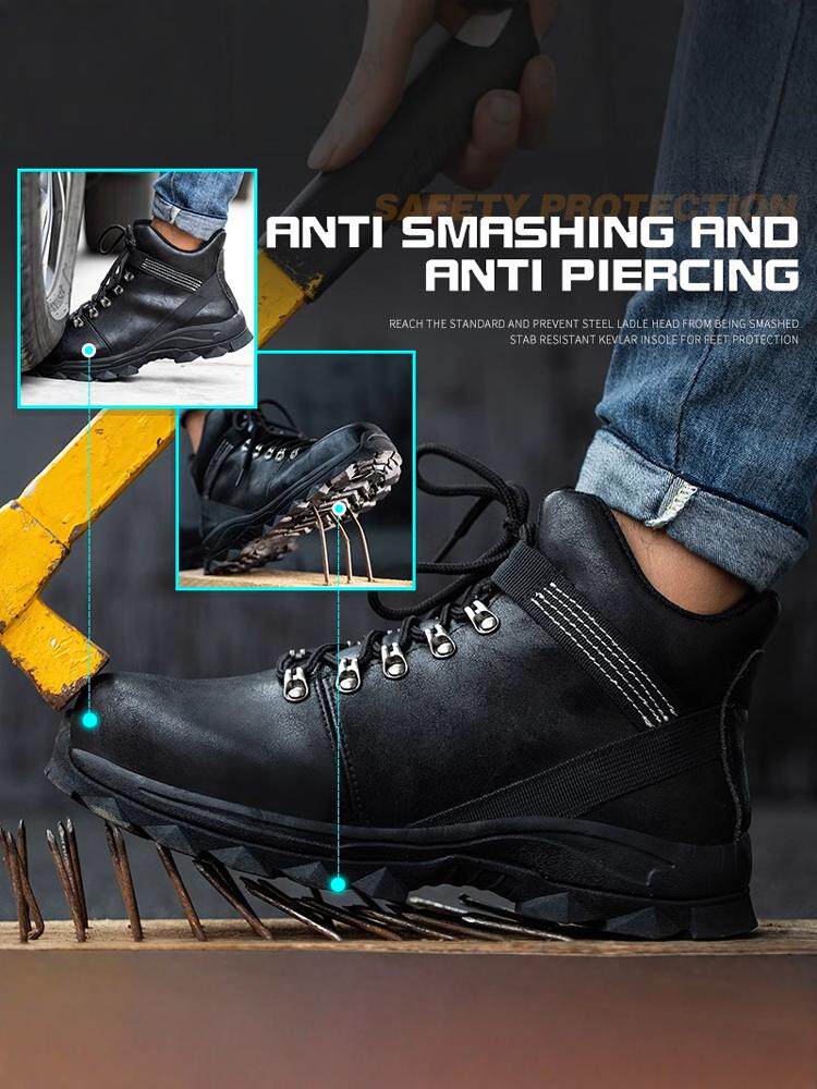 GERMANY IMPORTED HIGH-GRADE LABOR PROTECTION SHOES MENS FOUR SEASONS ANTI-SMASHING AND ANTI-PUNCTURE STEEL TOE 3537 CONSTRUCTION SITE WEAR-RESISTANT THREE-PROOF MARTIN BOOTS