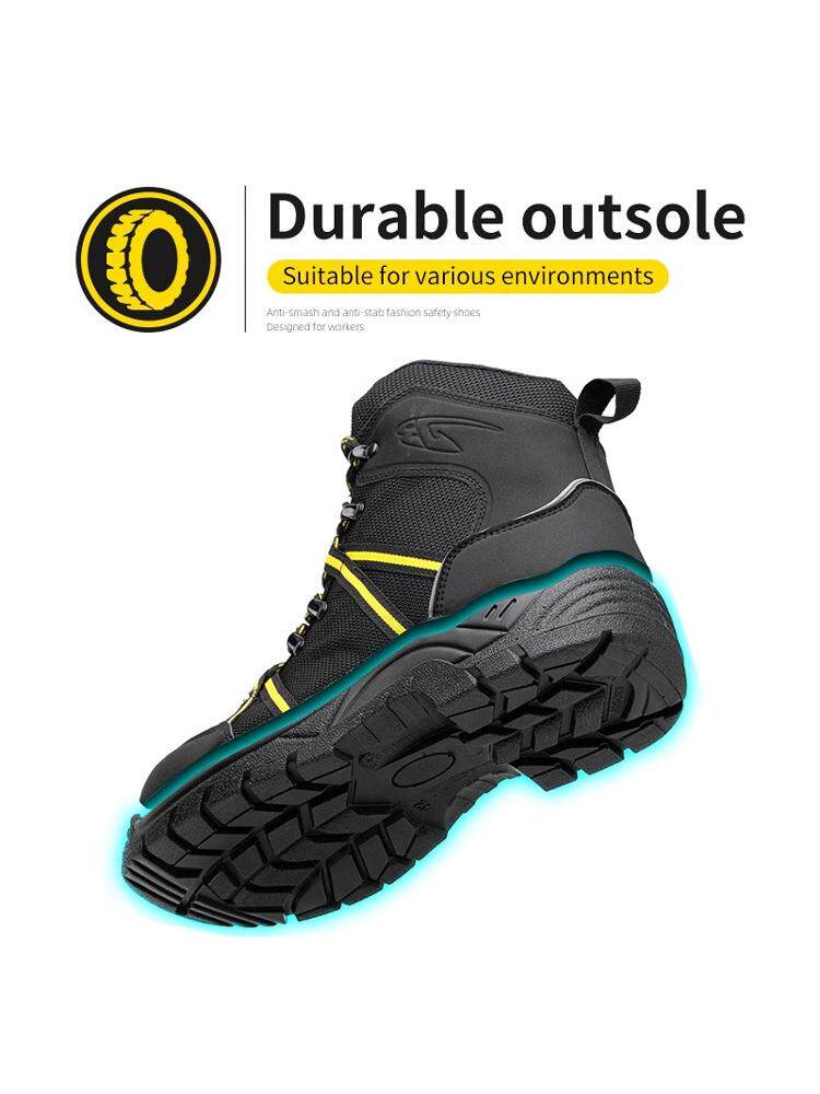 THREE-PROOF LABOR PROTECTION SHOES GERMAN HIGH-GRADE PURE IMPORTED ANTI-SMASHING AND ANTI-STABBING STEEL HEADBAND STEEL PLATE 3537 WEAR-RESISTANT HIGH-TOP MARTIN BOOTS