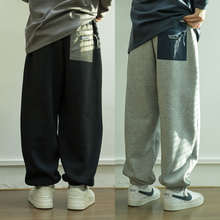 男孩加绒卫裤2025秋冬新款中大童加厚保暖长裤青少年束脚休闲裤子