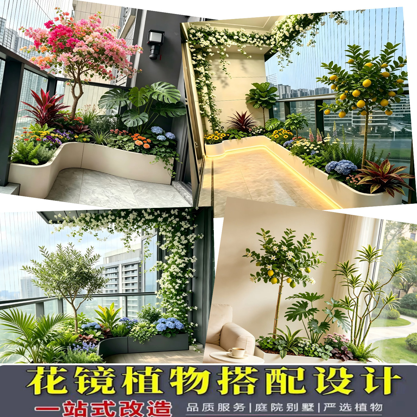 成都阳台花镜绿植组合盆栽设计