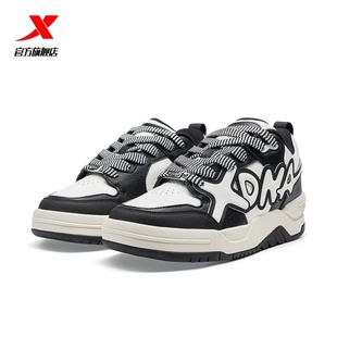 特步欧包板鞋面包鞋2025秋季新款女鞋休闲鞋厚底百搭潮流皮面男鞋