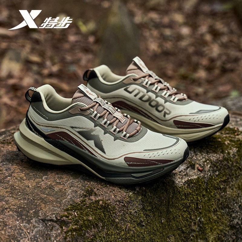 特步山猫丨户外徒步鞋男2025秋冬新品情侣款越野鞋跑步鞋防滑耐磨