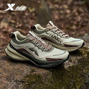 特步山猫丨户外徒步鞋男2025秋冬新品情侣款越野鞋跑步鞋防滑耐磨