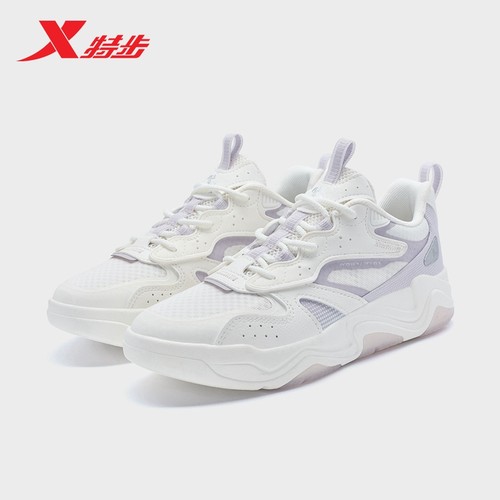 板鞋特步女鞋网面透气学生