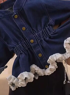 洋气赫本御姐风女童甜美牛仔裙童裙3-8岁连衣裙宝宝童装90-140cm