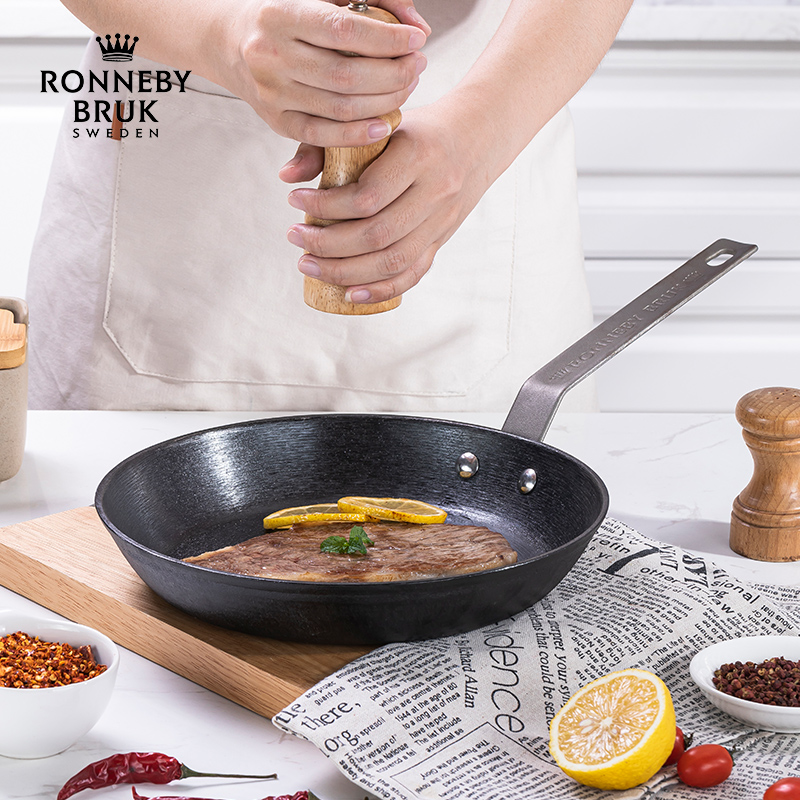 Ronneby Bruk瑞典轻铸铁平底锅无涂层物理不粘牛排生铁牛扒煎锅