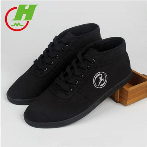 加棉保暖高帮帆布晨练防滑太极鞋