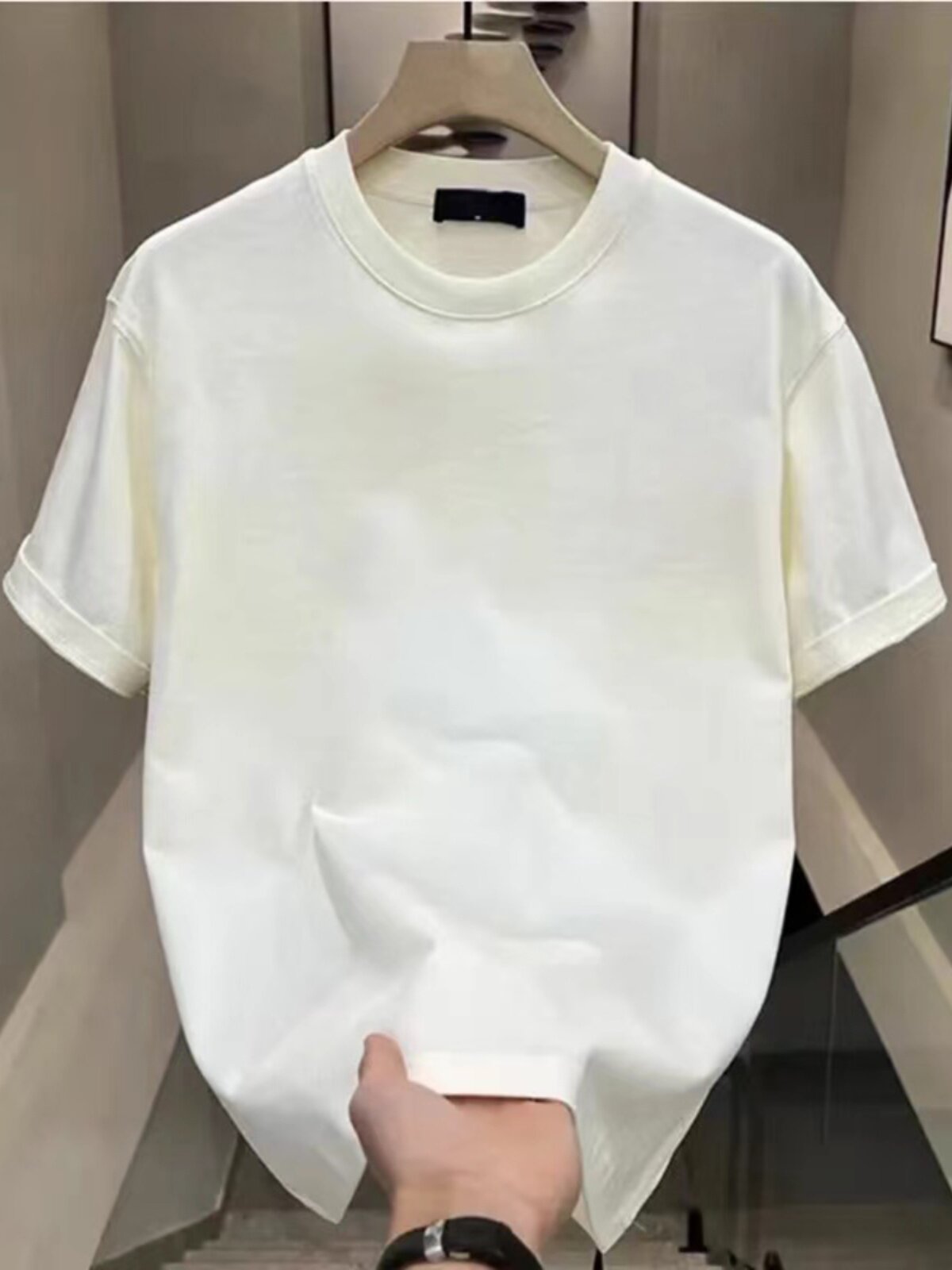 수출 대외 무역 미품 마크 통관 미국 복고풍 순면 반팔 티셔츠 루즈한 디자인