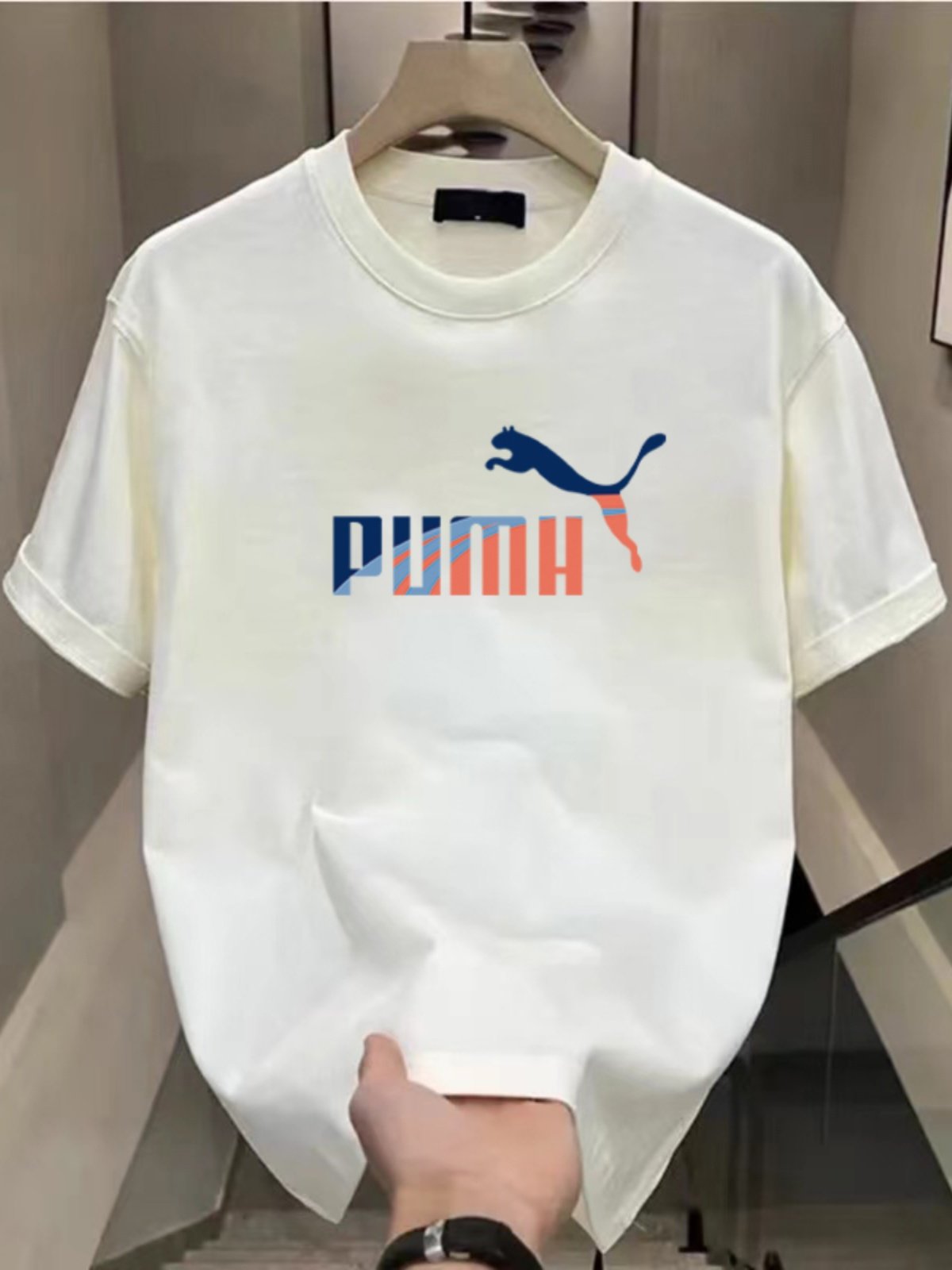 수출 대외 무역 미품 마크 통관 미국 복고풍 순면 반팔 티셔츠 루즈한 디자인