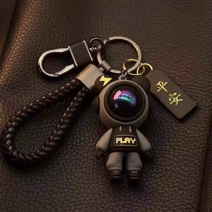 高档防掉耐用小熊男女钥匙链情侣卡通可爱星空汽车钥匙扣书包挂件