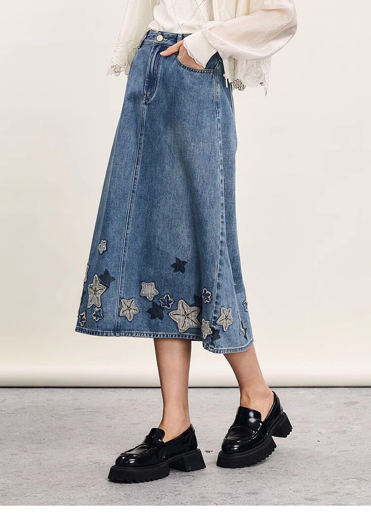 中长裙A字裙复古风A型半裙