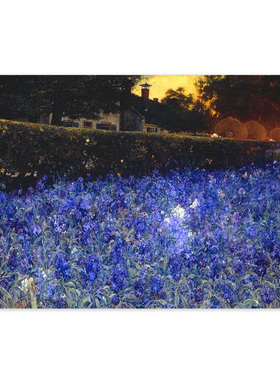 liveart 七月夏日繁花蓝色花田名画原版装饰画Jacobus van Looy