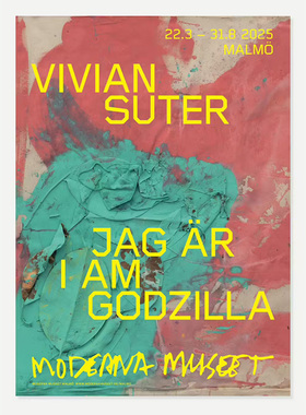 进口瑞典moderna museet*Beate Wassermann粉色抽象原版展览海报