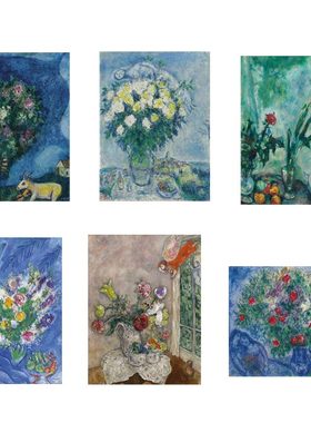 liveart马克夏加尔Marc Chagall 蓝色恋人和花原版装饰画lovers