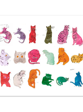 liveart安迪沃霍尔Andy Warhol猫波普艺术原版装饰画海报