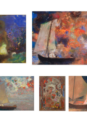 liveart 梦幻花云梦境Odilon Redon经典名画原版装饰画