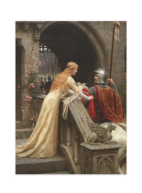 liveart 骑士归来Edmund Blair Leighton 中世纪复古名画装饰画