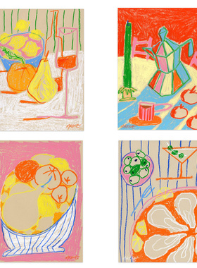 进口丹麦The poster club彩色餐桌插图原版装饰画MAXINE MCCRANN