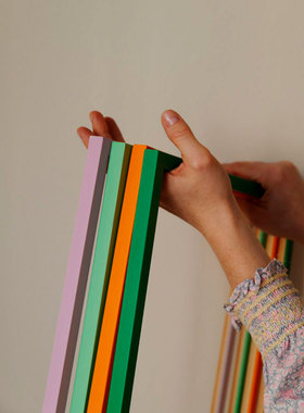 进口橡木实木榫卯结构彩色红黄蓝绿紫粉色窄边画框相框定制