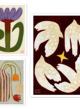 Josefin Norlin进口丹麦the poster club飞鸟花朵小众原版装饰画