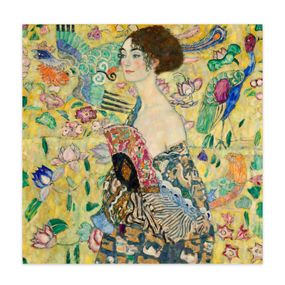 克里姆特扇子女孩经典名画装饰画