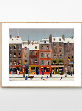 liveart新品 法国城市景观街景 写实可爱风格插图 原版装饰画