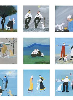 进口英国Rosenstiels*Jennifer Verny-Franks可爱插图情侣装饰画