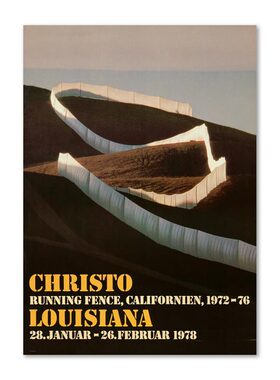 Louisiana进口丹麦 路易斯安那博物馆CHRISTO 原版展览海报装饰画
