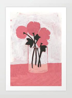 liveart进口美国Megan Galante 小众插画装饰画海报画芯Poppies