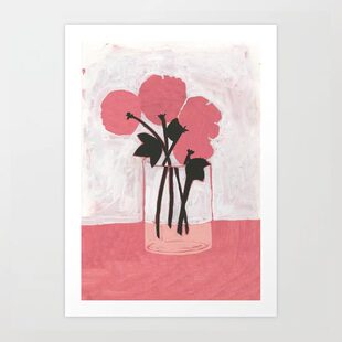 liveart进口美国Megan Galante 小众插画装饰画海报画芯Poppies