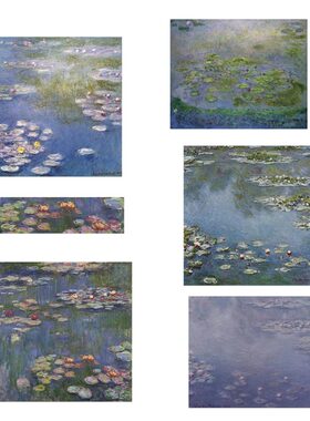 进口英国Rosenstiels莫奈monet蓝色睡莲Waterlilies名画装饰画