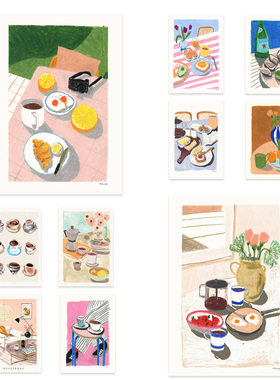 进口荷兰PSTR Studio*Laura Page温暖房间小众插图海报原版装饰画
